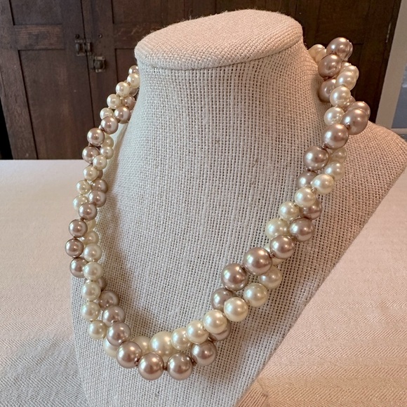 Statement Faux Pearl Twist Necklace Cream Blush Crewcuts by J.Crew Girls - Picture 6 of 10